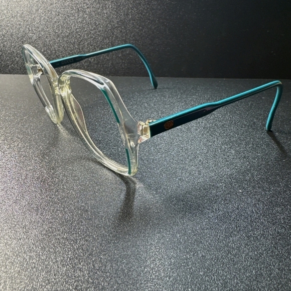 Gucci Italy GG2102 135 65L Clear/Turquoise Eyeglasses - Picture 3 of 7